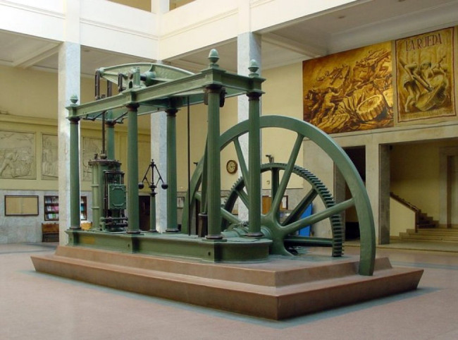 A late version of a Watt double-acting steam engine, built by D. Napier and Son in 11832.